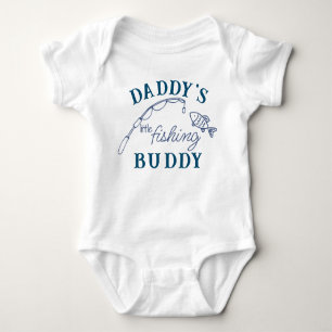 Daddy's little fishing buddy funny newborn gifft baby bodysuit
