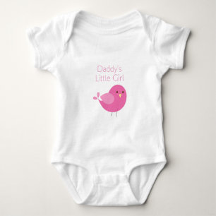 Daddy's Little Girl Pink Birdie Tag Baby Bodysuit