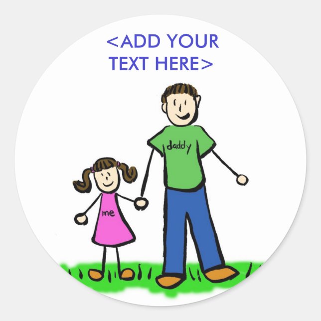 Daddy's Little Girl Sticker (Brunette) (Front)