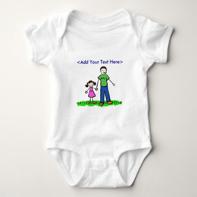 Daddy's Little Girl T-Shirt (Brunette) Baby Bodysuit (Front)