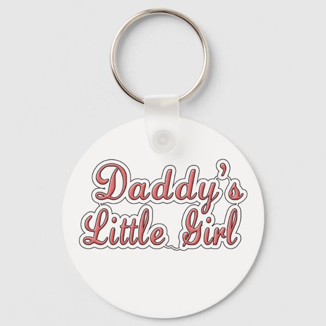 Daddy's Little Girl Text  Key Ring (Front)