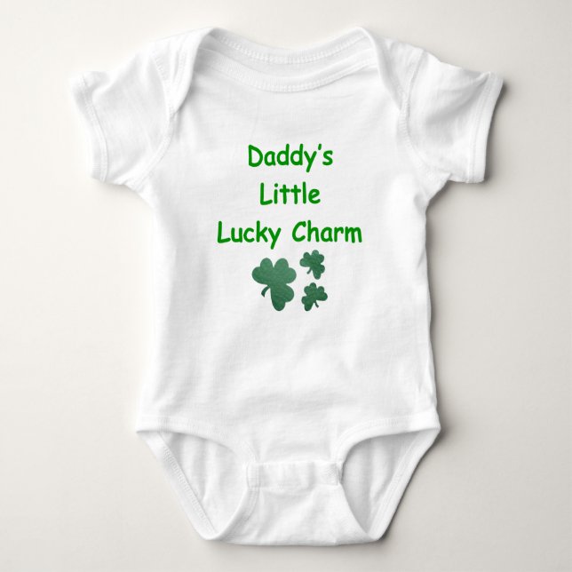 Daddy's Little Lucky Charm Baby Bodysuit (Front)