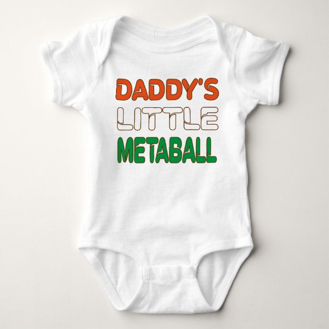 Daddy's Little Meatball Funny Italian Dad Joke  Baby Bodysuit (Front)