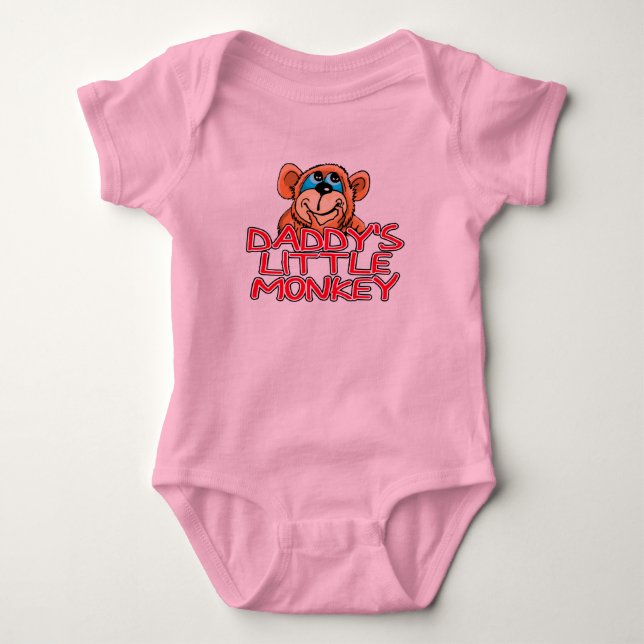 Daddy's Little Monkey Baby Bodysuit (Front)