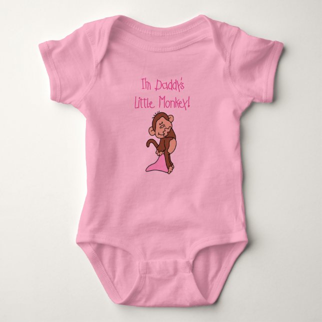 Daddy's Little Monkey Baby Bodysuit (Front)