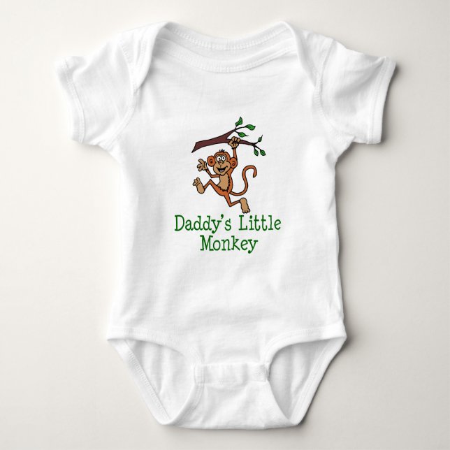 Daddy's Little Monkey Baby Bodysuit (Front)