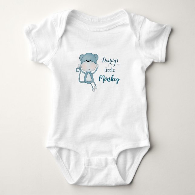 Daddy's Little Monkey Baby Bodysuit (Front)