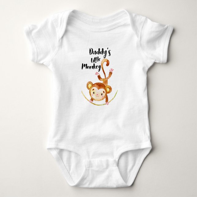 Daddy's Little Monkey Baby Clothes, Coming Home Bodysuit (Front)
