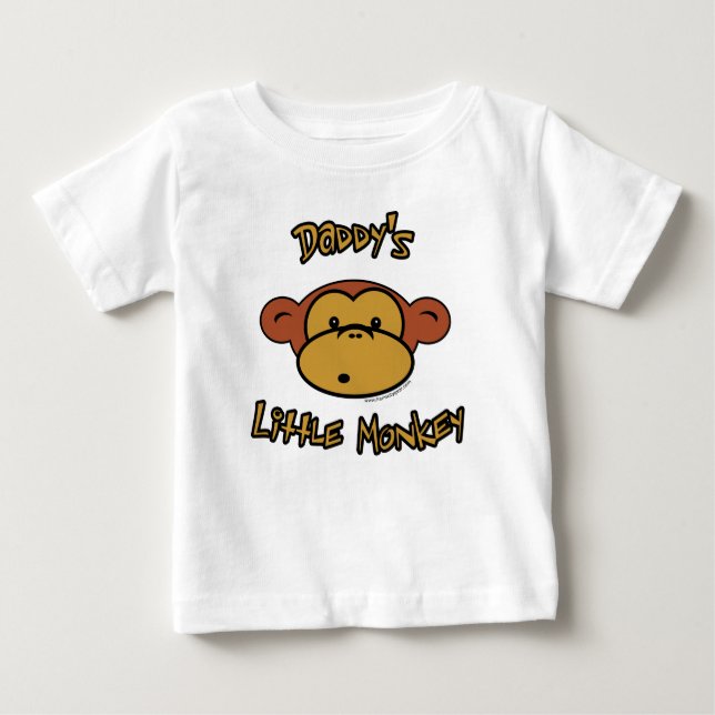 Daddy's Little Monkey Baby T-Shirt (Front)