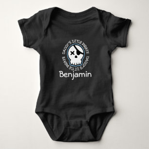 Daddys Little Pirate Skull Personalised T-shirt Baby Bodysuit