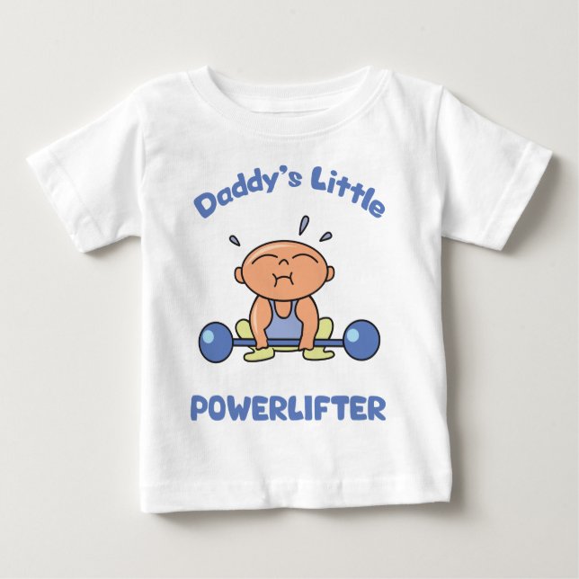 Daddys Little Powerlifter Kids Sport Powerlifting Baby T-Shirt (Front)