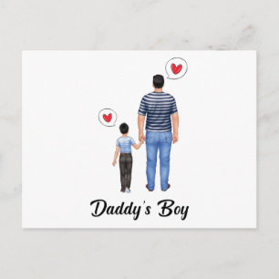 Daddys Little Prince Boy Fathers Day Love Invitation Postcard