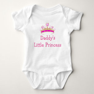 Daddy's Little Princess Crown Hearts Cute Baby Bodysuit
