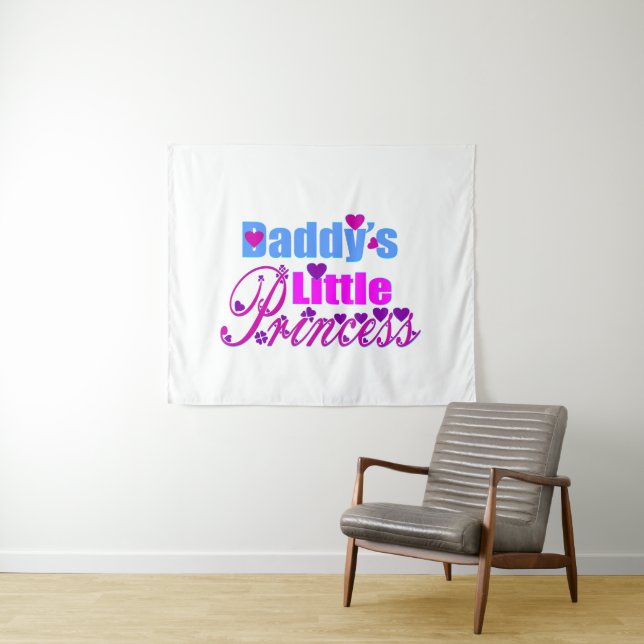 ❤👸Daddy's Little Princess Fabulous Wall Tapestry (In Situ (Horizontal))