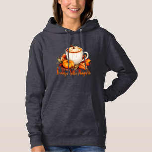 Daddy's Little Pumpkin Cosy Fall Coffee & Leaves Hoodie