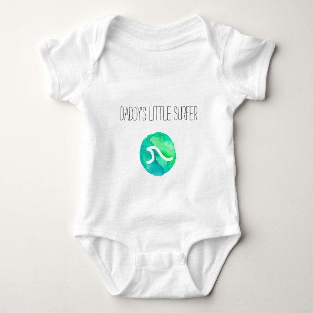 Daddy's Little Surfer Baby Bodysuit (Front)