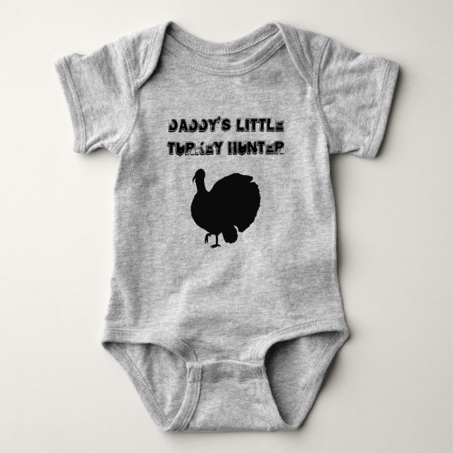 Daddy's Little Turkey Hunter with Turkey Baby Bodysuit (Front)