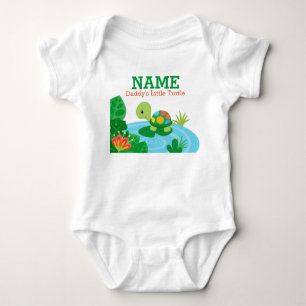 Daddy's Little Turtle Baby Jersey Bodysuit