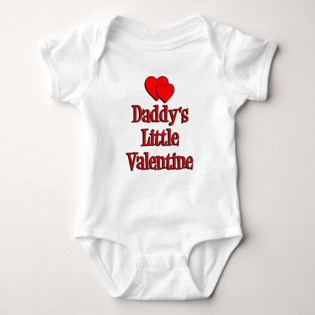 Daddy's Little Valentine Baby Bodysuit (Front)
