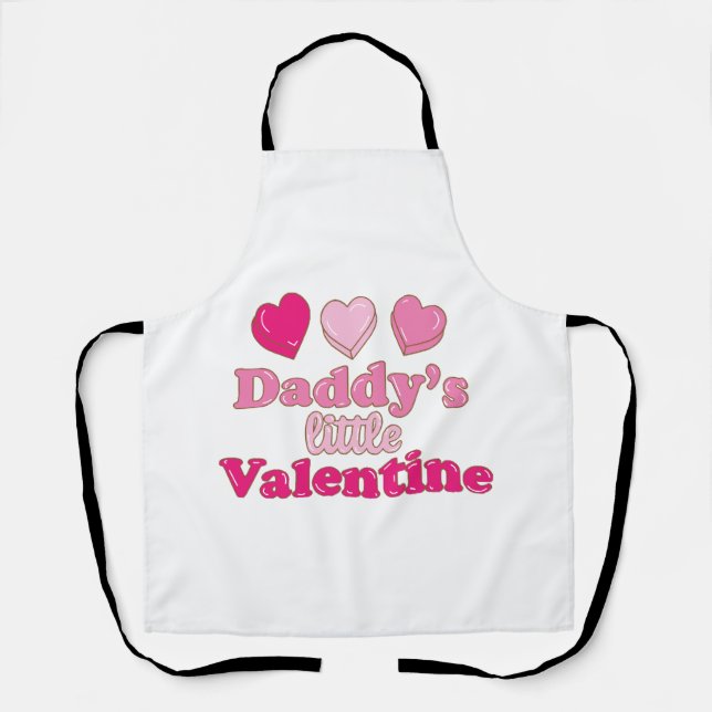 Daddy's Little Valentine design with hearts Apron (Front)