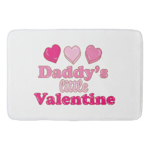 Daddy's Little Valentine design with hearts Bath Mat