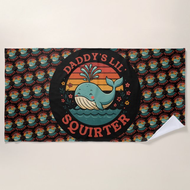 Daddys Little Whale Beach Towel (Front)
