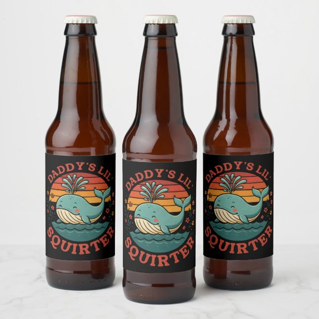 Daddys Little Whale Beer Bottle Label (Bottles)