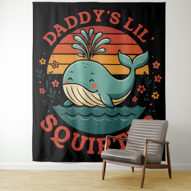 Daddys Little Whale Tapestry (In Situ)