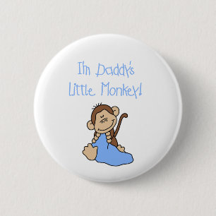 Daddy's Monkey-Blue Tshirts and Gifts 6 Cm Round Badge