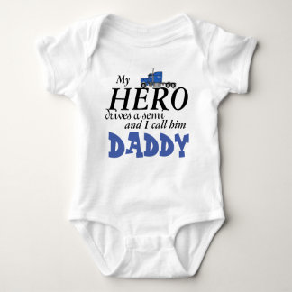 Daddy's My Hero - Truck Driver Baby Bodysuit