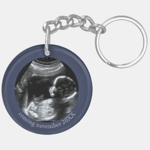 Daddy's New Fishing Buddy Baby Announcement Key Ring
