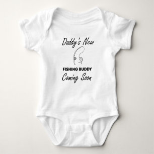 Daddy's New Fishing Buddy Coming Soon Funny Baby Baby Bodysuit