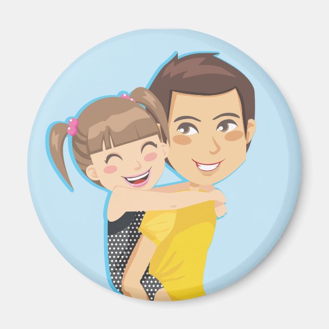 Daddy's Piggyback ride Magnet (Front)