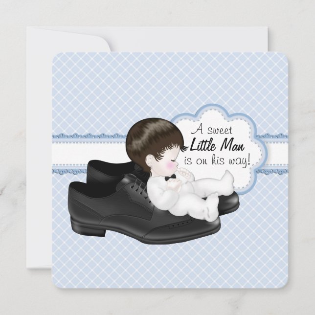 Daddys Shoes Little Man Baby Shower Invitation (Front)