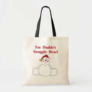 Daddy's Snuggle Bear Daddy Christmas Tote Bag