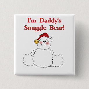 Daddy's Snuggle Bear Tshirts and Gifts 15 Cm Square Badge