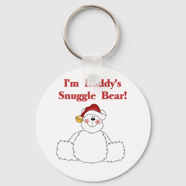 Daddy's Snuggle Bear Tshirts and Gifts Key Ring (Front)