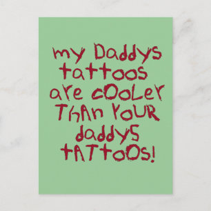 Daddys Tattoos Rock Postcard