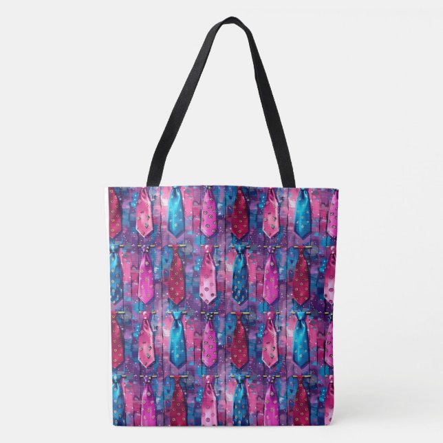 Daddy's Ties Large Shoulder Tote Bag (Front)