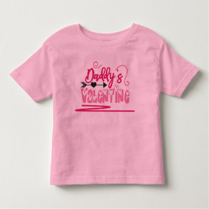 Daddy's Valentine Pink Heart 1st Valentines Day Toddler T-Shirt