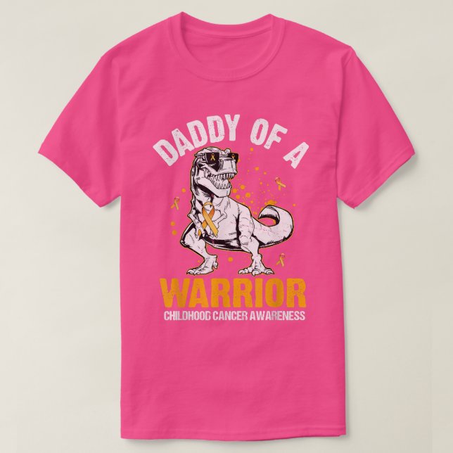 Daddysaur Of A Warrior Childhood Cancer Awareness  T-Shirt (Design Front)