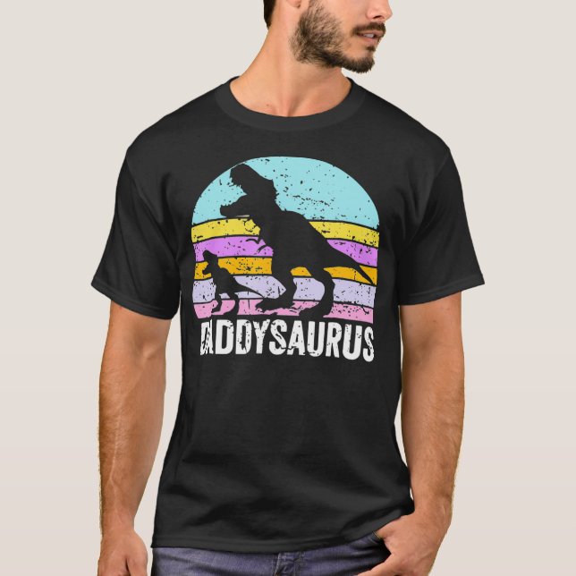 Daddysaurus Dad Father Papa Dinosaur Plus Size T-Shirt (Front)