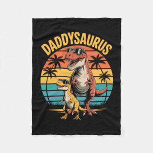 Daddysaurus Dinosaur Summer Fathers Day Fleece Blanket
