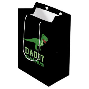 Daddysaurus Dinosaur T-Rex Dino Dad Father's Day Medium Gift Bag