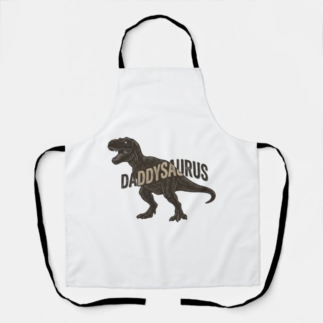 Daddysaurus Dinosaur Vintage Engraving Shirt Desig Apron (Front)