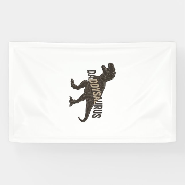 Daddysaurus Dinosaur Vintage Engraving Shirt Desig Banner (Horizontal)
