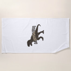 Daddysaurus Dinosaur Vintage Engraving Shirt Desig Beach Towel