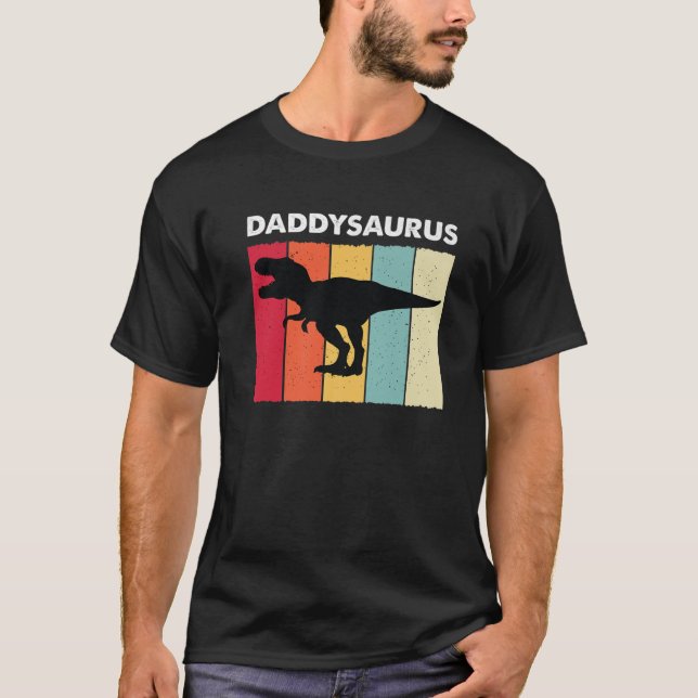 Daddysaurus Funny Fathers Day Gift Dad Dinosaur Da T-Shirt (Front)