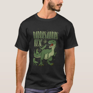 Daddysaurus Rex 3 Kids Family Dad Fathers Day Dino T-Shirt