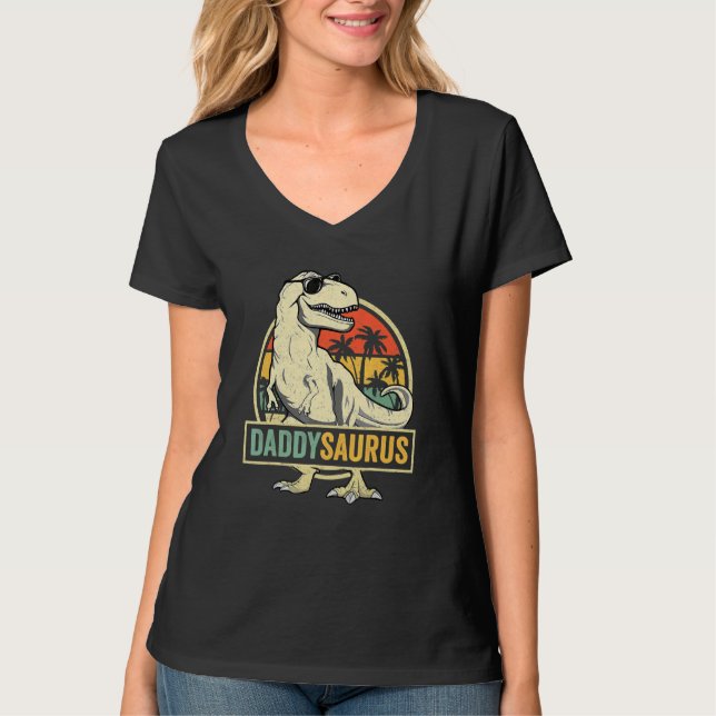 Daddysaurus Rex Dinosaur Daddy Saurus Family Match T-Shirt (Front)
